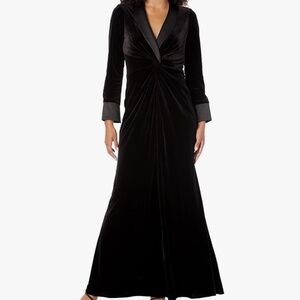 Adrianna Papell womens velvet tuxedo gown dress